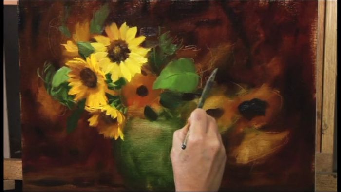 Elizabeth Robbins Paints Sunflowers by Elizabeth Robbins