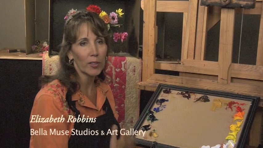 Painting Dahlias by Elizabeth Robbins