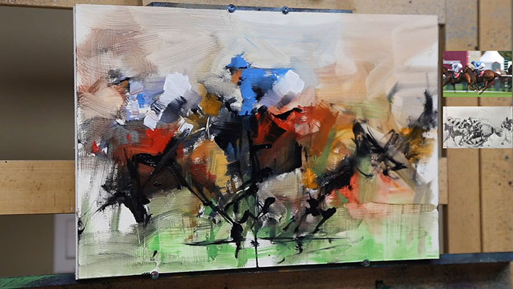 Thoroughbreds One - Painting Horses in Motion by Mark Lague